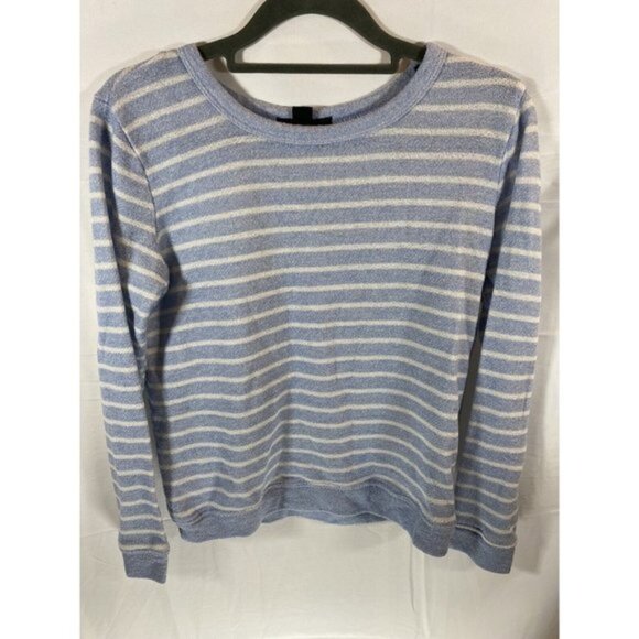Forever 21 Shirt Womens Small Blue White Striped Pullover Long Sleeve Sweatshirt - Picture 1 of 8